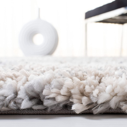 Rynx | SAFAVIEH Fontana Shag Collection FNT856G Modern Non-Shedding Living Room Bedroom Dining Room Entry Plus 2-Inch Thick Accent Rug, 2'3" x 4', Gray / Ivory