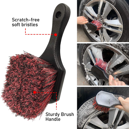 Rynx | Jaronx 15 PCS Car Wheel & Tire Brush Set, 17 Inch Long Handle Rim Brush, Short Handle Wheel Brush, Detailing Brushes, Wash Mitts, Ventilation Dust Brush, Wax Applicator Pads, Wash Cloths, Wash Brushes