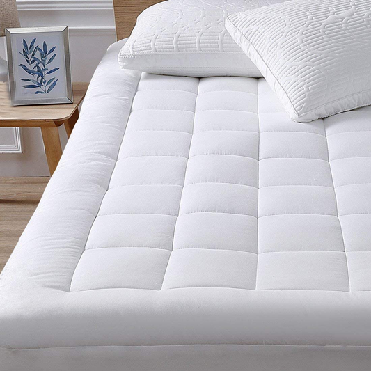 Rynx | Oaskys King Mattress Pad Cover Cooling Mattress Top Pillow Top Cotton Top With Bottom Alternative Fill (8-21” Fitted Deep Pockets King Size)