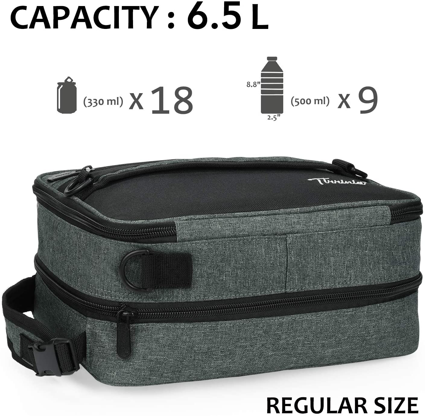 Rynx | Expandable Insulated Lunch Bag, Leakproof Flat Lunch Cooler Tote With Shoulder Strap For Men And Women, Suitable For Work & Office Tirrinia, Blue
