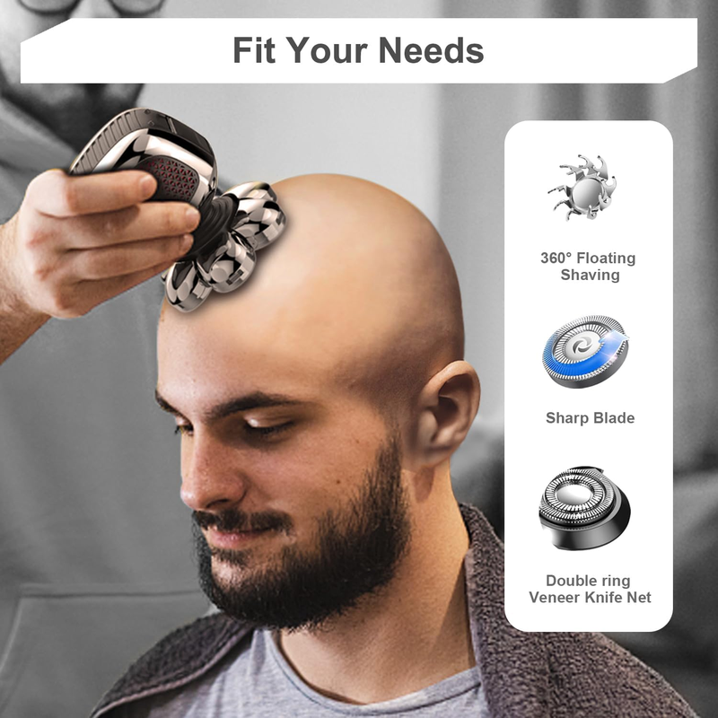 Rynx | 5 in 1 Electric Razor 7D Rechargeable Head Shaver Grooming Kit with LED Display