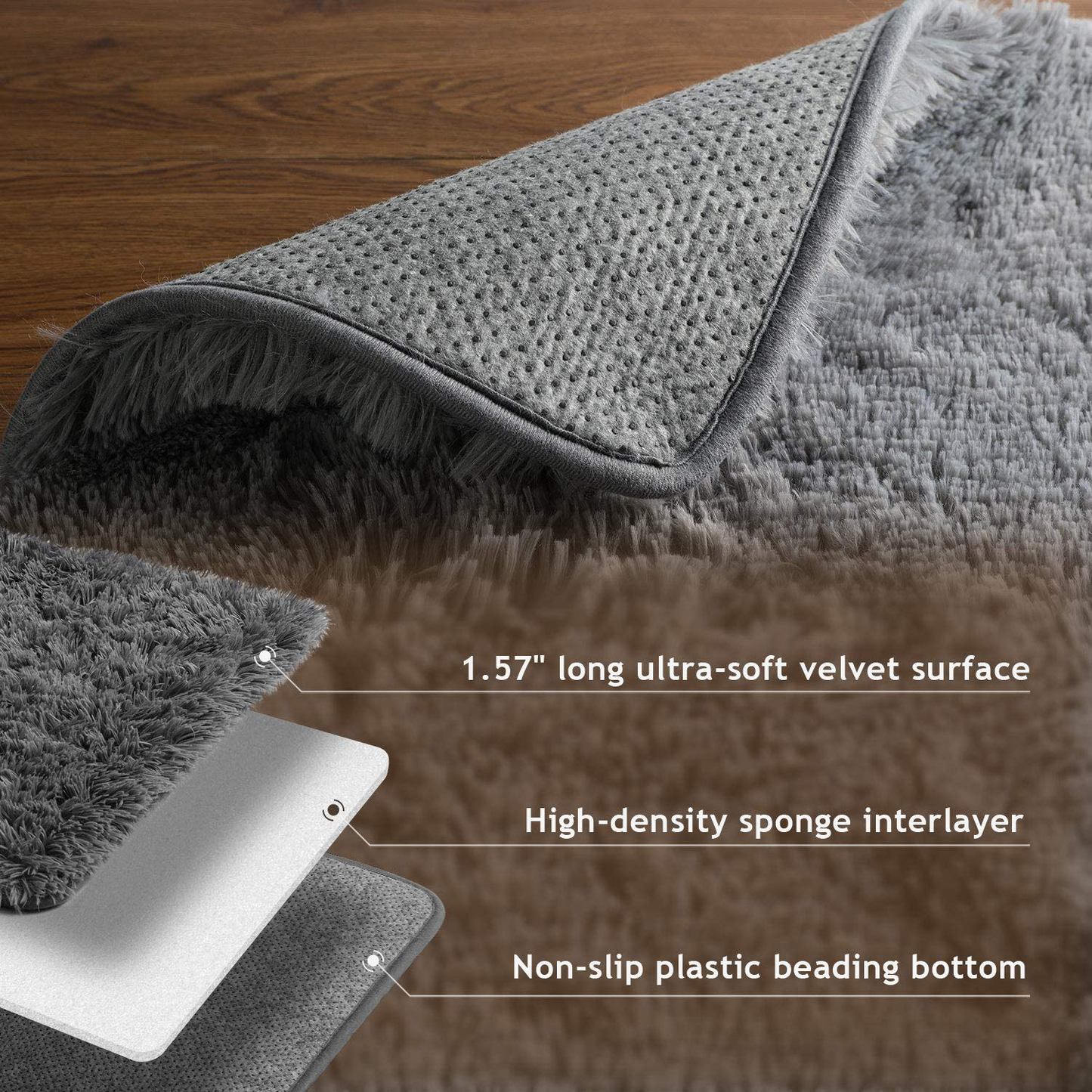 Rynx | Ophanie White Rugs for Bedroom Fuzzy, Girls Kids Baby Shaggy Shag Fuzzy Soft Plush Nightstand Rug, Indoor Floor Living Room Carpet for Youth Dorm Home Decor Aesthetics, Kids Room, 4 x 5.3 Feet
