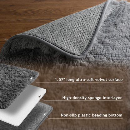 Rynx | Ophanie White Rugs for Bedroom Fuzzy, Girls Kids Baby Shaggy Shag Fuzzy Soft Plush Nightstand Rug, Indoor Floor Living Room Carpet for Youth Dorm Home Decor Aesthetics, Kids Room, 4 x 5.3 Feet