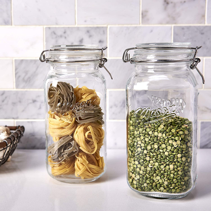 Rynx | Mason Craft & More Glass Clamp Jars, 12oz Mini 4 Pack, Clear