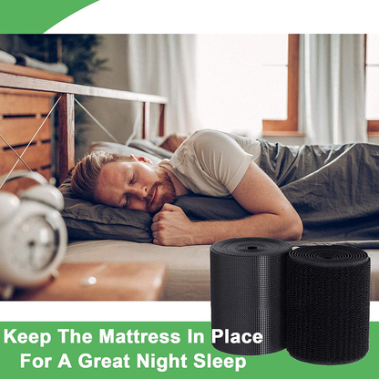Rynx | TEUVO Non-Slip Mattress Protector, Keep the Mattress in Place for a Good Night's Sleep, Premium Velcro with Adhesive for Mattresses with Smooth Surfaces, DIY 11 cm Wide and 2 M Long