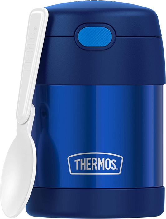 Rynx | THERMOS FUNTAINER 10 Ounce Stainless Steel Vacuum Insulated Children's Food Container with Collapsible Spoon, Navy Blue