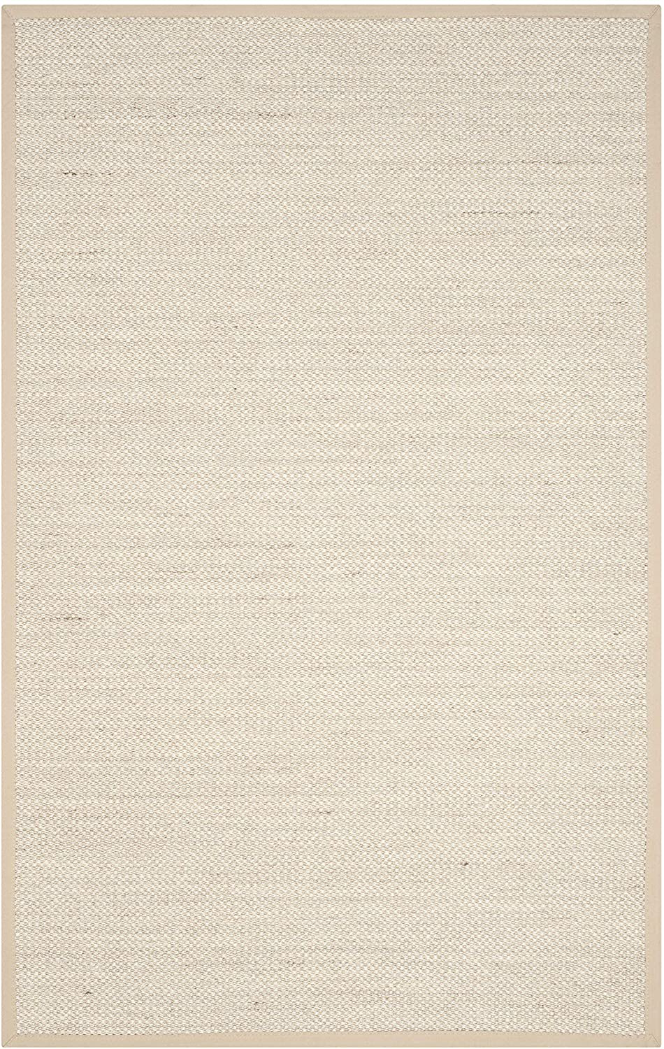 Rynx | Safavieh Natural Fiber Collection NF143D Border Sisal Accent Rug, 2'6" x 4', Marble / Dark Gray
