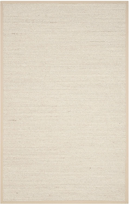 Rynx | Safavieh Natural Fiber Collection NF143D Border Sisal Accent Rug, 2'6" x 4', Marble / Dark Gray
