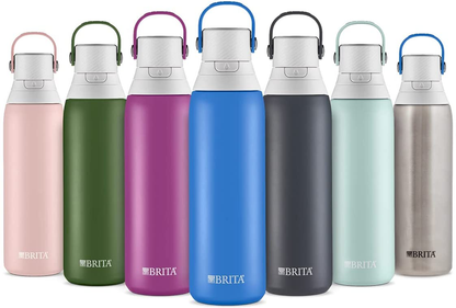 Rynx | Brita Stainless Steel Water Filter Bottle, Stainless Steel, 20 Ounce, 1 Piece