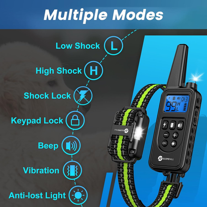 Rynx | Dog training collar with 7 training modes, 2600 feet remote control electronic dog shock collar