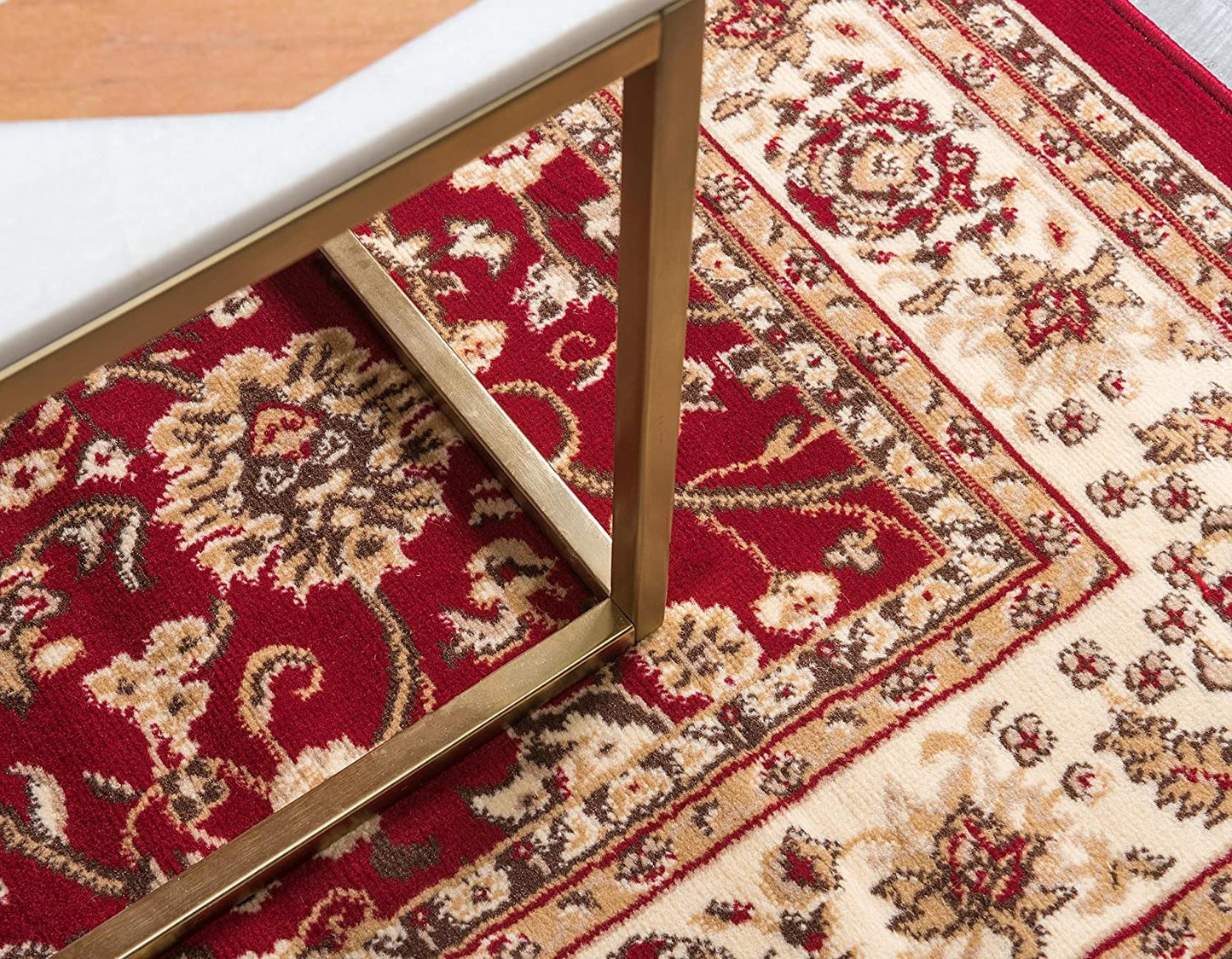 Rynx | Unique Loom Kashan Traditional Flower Rug, 4 x 6 Feet, Black/Gray