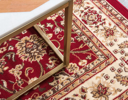 Rynx | Unique Loom Kashan Traditional Flower Rug, 4 x 6 Feet, Black/Gray