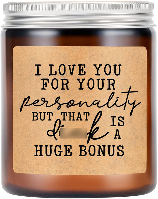 Rynx | LEADO Lavender Scented Candle - Fun Gifts for Men, Gifts for Him - Gifts for Spouse, Boyfriend Gifts - Cheeky Anniversary, Christmas Gifts, Birthday Gifts for Men, Husbands, Boyfriends, Fiancés, Friends