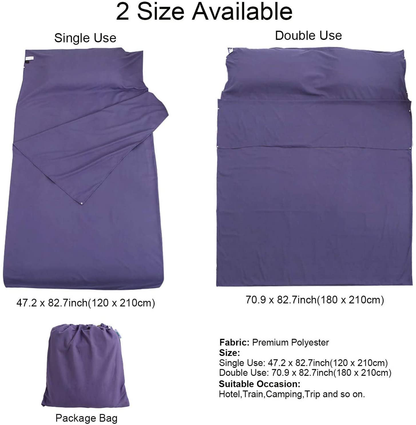 Rynx | Camping Sleeping Bag Liner Lightweight Portable Clean Travel Sheet Sack for Hotel Train Trip Hiking Camping Outdoor Picnic