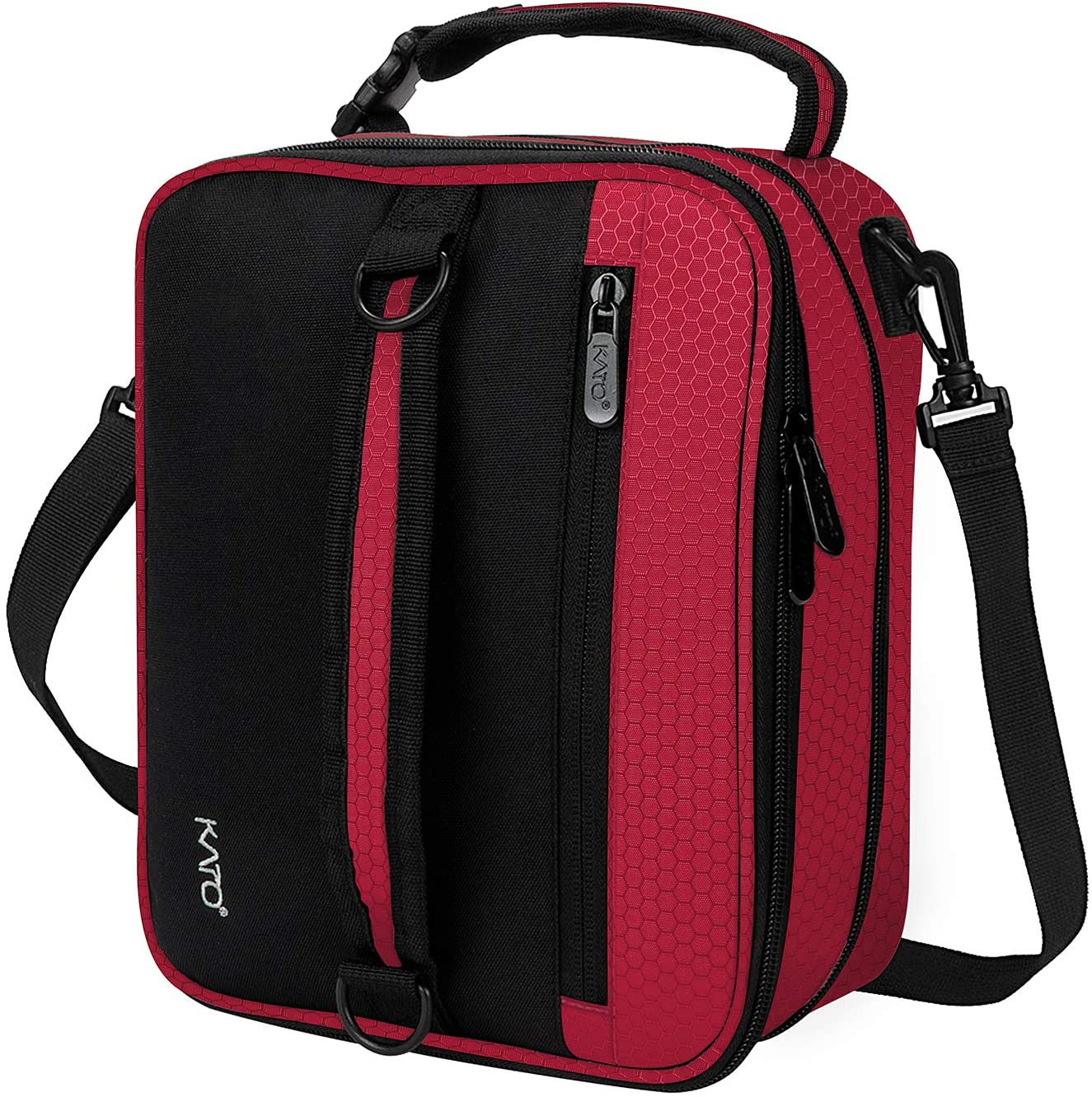 Rynx | Expandable insulated lunch bag, leak-proof flat lunch cooler with shoulder strap for men and women, suitable for work and office, red