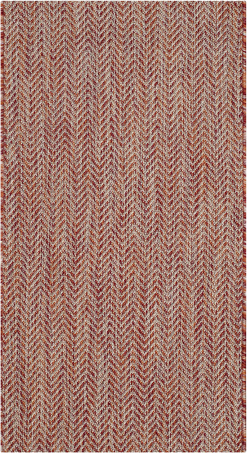 Rynx | Safavieh Courtyard Collection CY8022 Indoor/ Outdoor Non-Shedding Stain Resistant Patio Backyard Accent Rug, 2' x 3'7", Red / Beige