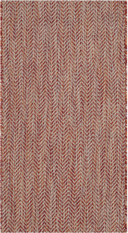 Rynx | Safavieh Courtyard Collection CY8022 Indoor/ Outdoor Non-Shedding Stain Resistant Patio Backyard Accent Rug, 2' x 3'7", Red / Beige