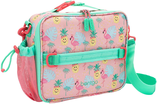 Rynx | Bentgo Kids Prints Lunch Box - Double Insulated, Durable, Waterproof Fabric With Internal And External Zippers And External Bottle Holder - Ideal For Kids Of All Ages (Tropical)