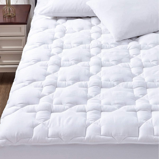 Rynx | CozyLux Mattress Protector Full Deep Pocket Anti-Slip Cotton Mattress Topper Breathable and Soft Quilted Fitted Mattress Cover Up to 18" Thick Pillowtop 450GSM Bed Mattress Protector White