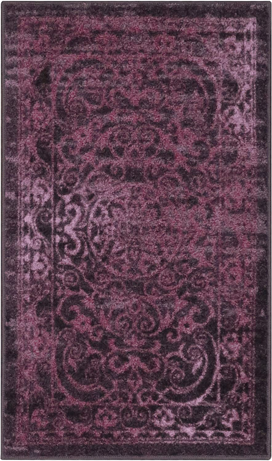 Rynx | Maples Rugs Pelham Vintage Kitchen Rug Non-Slip Accent Mat [Made in USA], 1'8 X 2'10, Wine Color