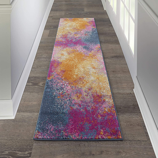 Rynx | Nourison Passion Bohemian Abstract Sunburst 1'10" x 6' Support rug, (6' Runner)