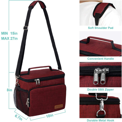 Rynx | Insulated Lunch Bag For Women/ Some - Reusable Lunch Box For Office Work School Picnic Beach - Leakproof Cooler Bag Freezable Lunch Bag With Adjustable Sling For Kids/Adults - Stone Grey