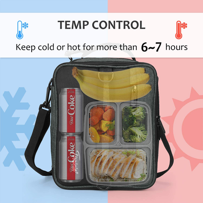 Rynx | Expandable Insulated Lunch Bag, Leakproof Flat Lunch Cooler Tote With Shoulder Strap For Men And Women, Suitable For Work & Office Tirrinia, Blue