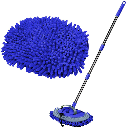 Rynx | Willingheart 47.5" Car Wash Brush Mop Cleaning Tool With Long Handle Kit For Washing Detailing Of Cars Trucks, Suv, Rv, Trailer, Boat 2 In 1 Chenille Microfiber Sponge Duster Does Not Damage The Paint Scratch Free