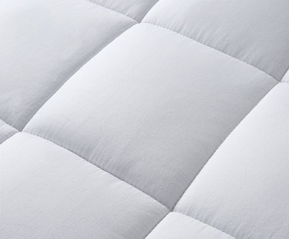 Rynx | oaskys Cal King Madras Pad Cover Cooling Mattress Topper Pillow Top with Down Alternative Fill (8-21” Fitted Deep Pocket California King Size)