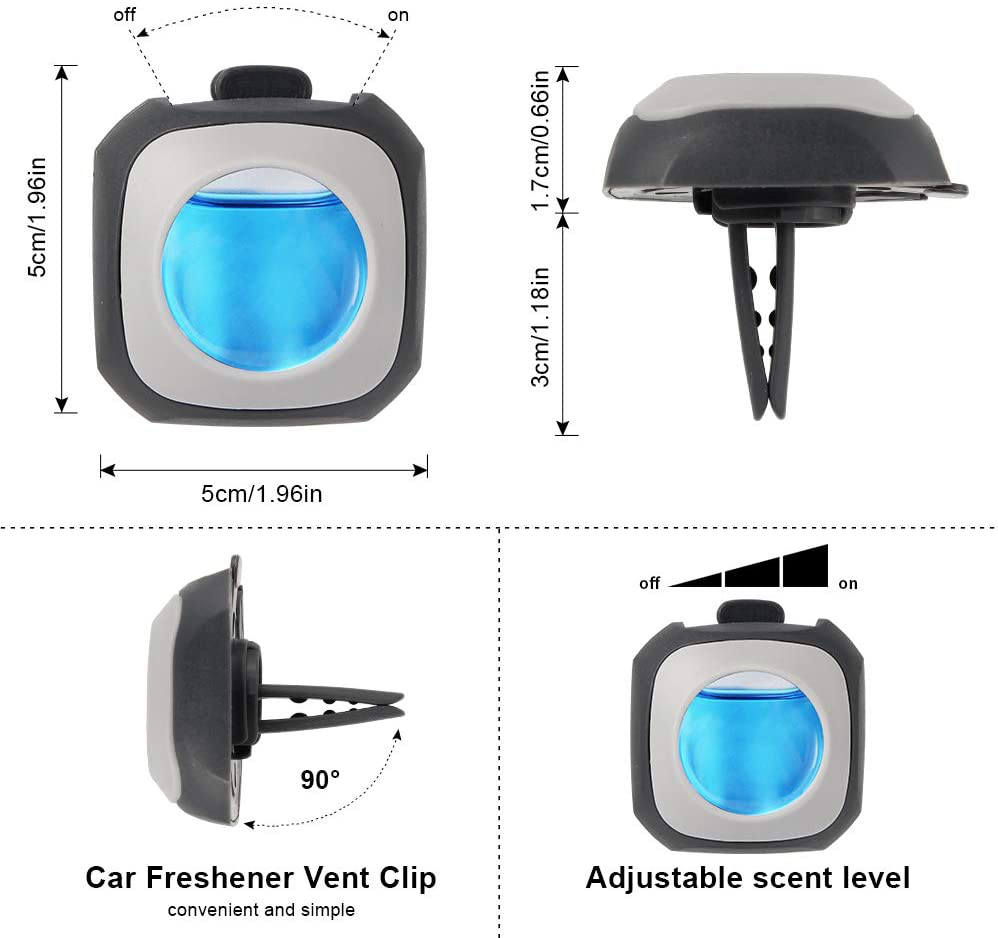 Rynx | Air Jungles New Car Scent Car Air Freshener Clip(Blue Sky), 6 Car Freshener Vent Clips, 4ml Each, Long Lasting Air Freshener for Car, Up to 180 Days Car Refresher Odor Eliminator