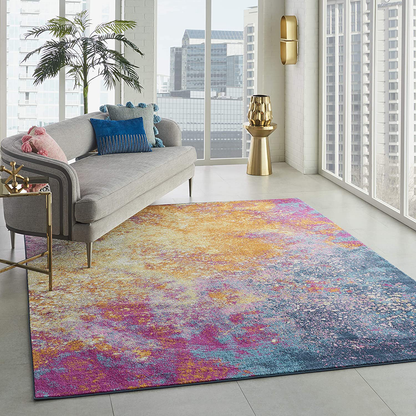 Rynx | Nourison Passion Bohemian Abstract Sunburst 1'10" x 6' Support rug, (6' Runner)