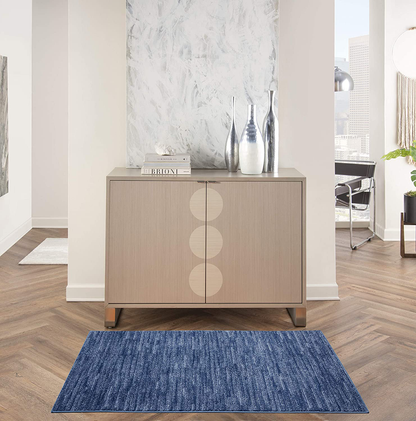 Rynx | Nourison Essentials Solid Contemporary Navy Blue 3' X 5' Area rug, 3' X 5'