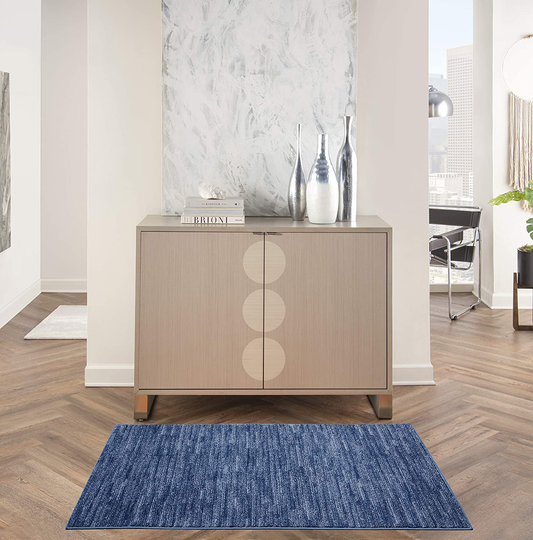 Rynx | Nourison Essentials Solid Contemporary Navy Blue 3' X 5' Area rug, 3' X 5'