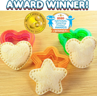 Rynx | Sandwich Cutter and Sealer - Decruster Sandwich Maker - Great for Lunch Box and Bento Box - Boys and Girls Kids Lunch - Sandwich Cutters for Kids (Heart, Star, Mouse)