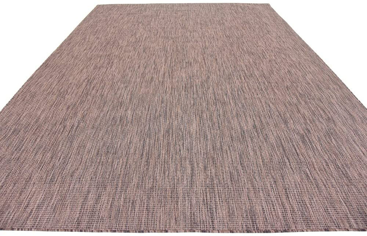 Rynx | Unique Loom Solid Collection Casual Transitional Indoor and Outdoor Flatweave Runner Rug, 2' 7" x 12', Marine Blue/Light Blue