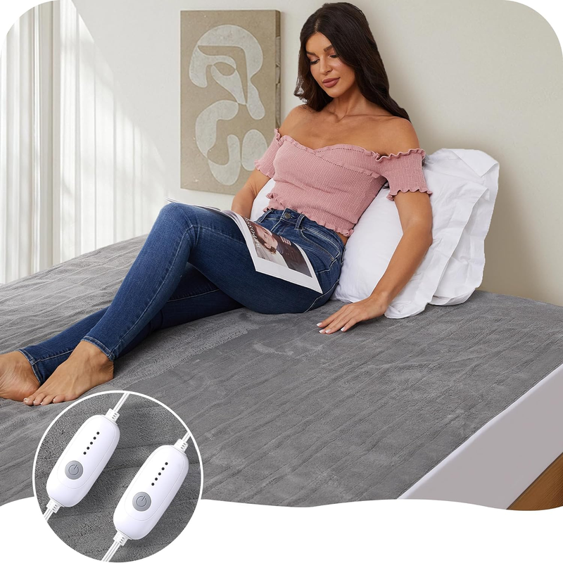 Rynx | Heated mattress protector 5 heat levels double control with 10 hours automatic off