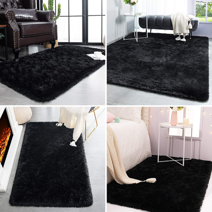 Rynx | TWINNIS Super Soft Shaggy Rugs Fluffy Rugs 4x5.9 Feet, Indoor Modern Plush Area Rugs for Living Room Bedroom Children's Room Kids Room Home Decor, Upgrade Anti-Slip Durable Fuzzy Rug, Gray Purple