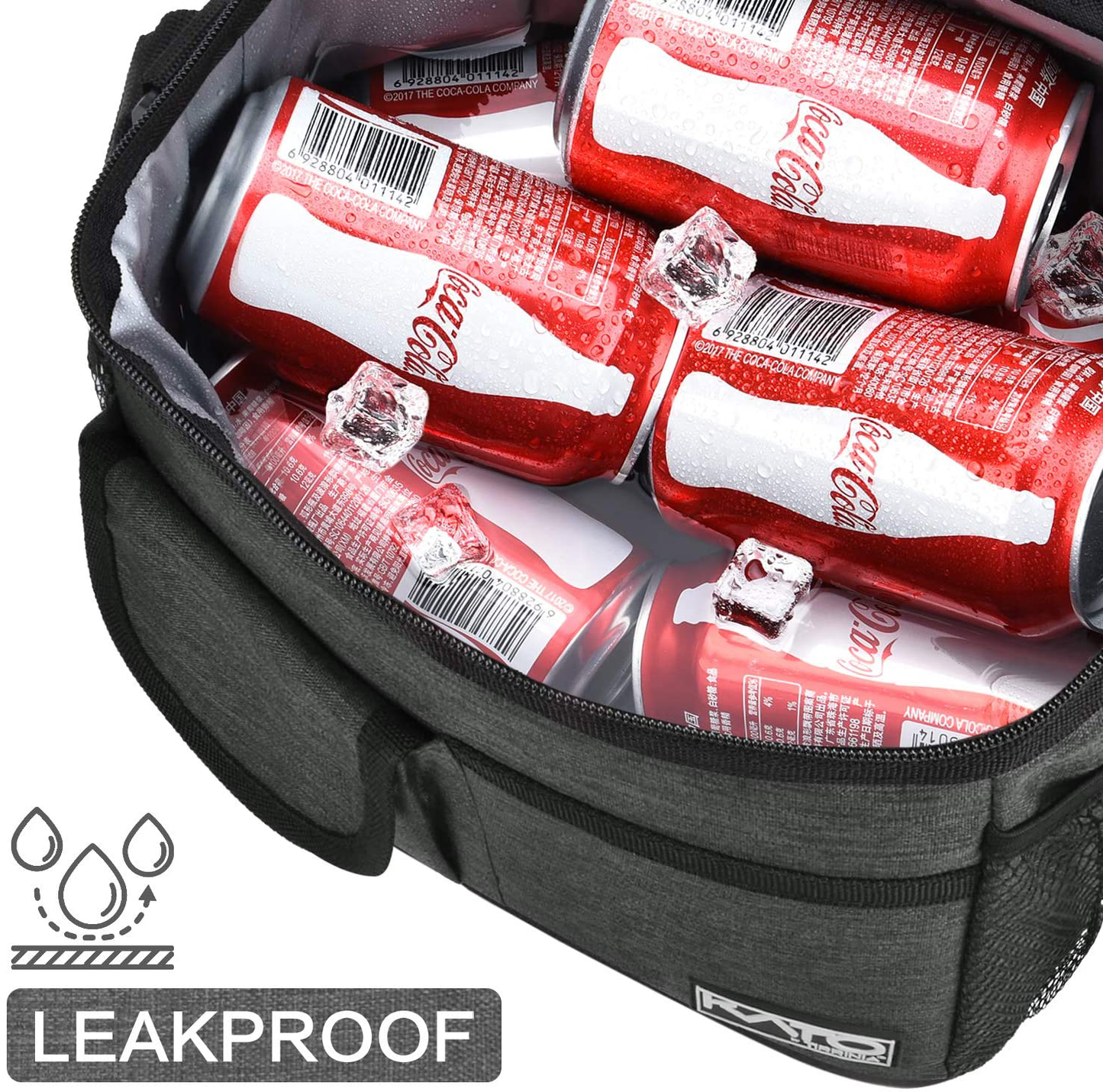 Rynx | Large Insulated Lunch Box For Women Men, 10l Leakproof Thermal Reusable Lunch Box For Adults & Children, High Meal Prep Food Cooler Tote With Pockets For Office Work By Tirrinia, Charcoal