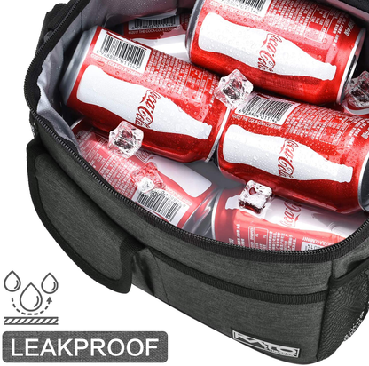 Rynx | Large Insulated Lunch Box For Women Men, 10l Leakproof Thermal Reusable Lunch Box For Adults & Children, High Meal Prep Food Cooler Tote With Pockets For Office Work By Tirrinia, Charcoal