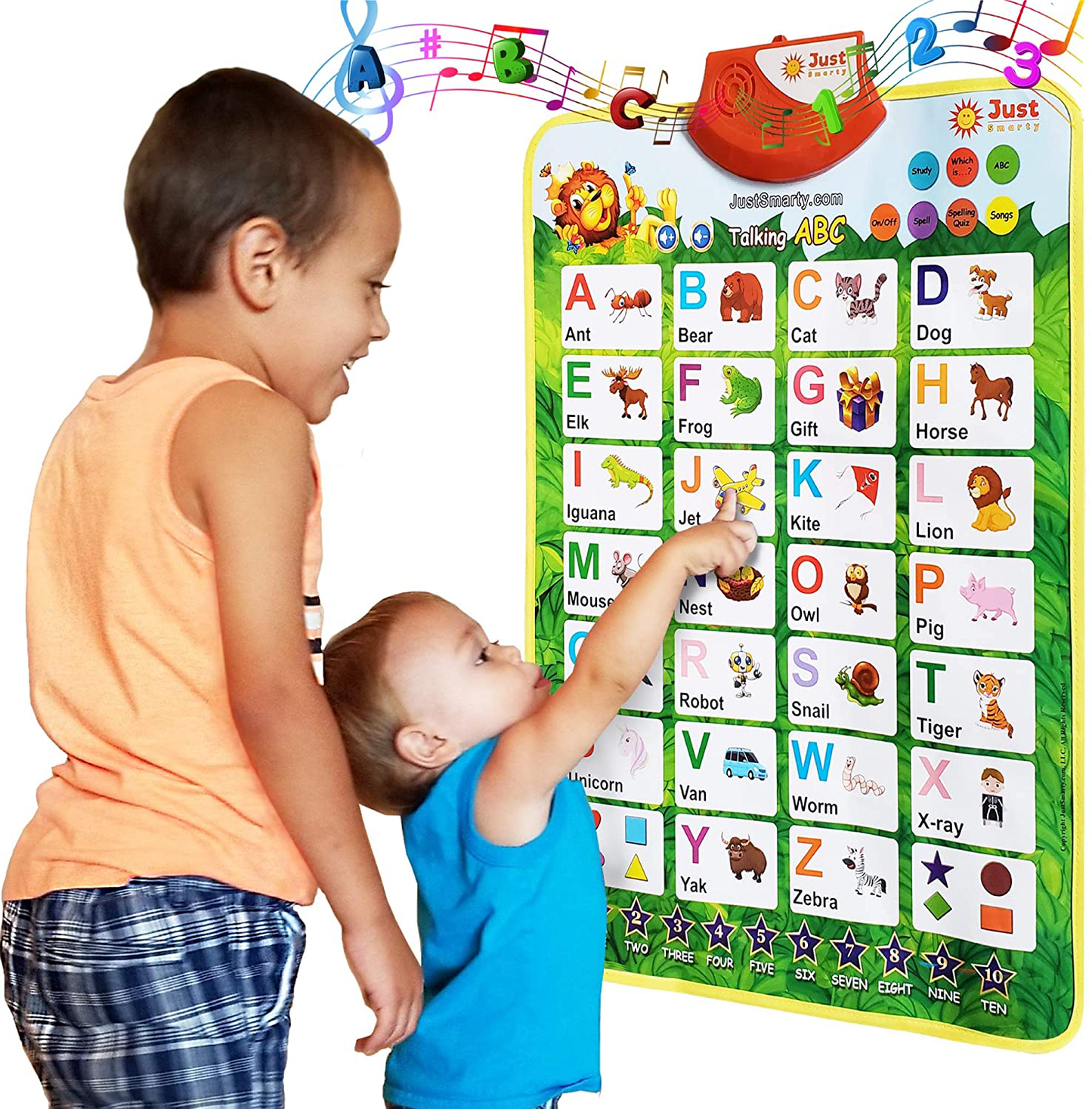 Rynx | Just Smarty Interactive Abcs and 123s Learning Poster, Blue