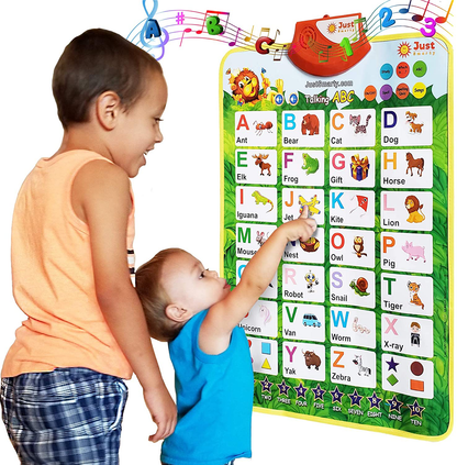 Rynx | Just Smarty Interactive Abcs and 123s Learning Poster, Blue