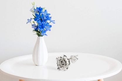 Rynx | BESZONE Tin Rose 10th for Her - Gifts made of tin for 10th wedding anniversary, Solid 100% pure cast tin eternal rose aluminum gift for wife tenth tin