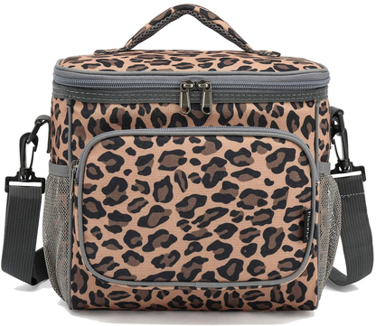 Rynx | Flowfly Insulated Reusable Lunch Box Adult Large Lunch Box For Women And Men With Adjustable Shoulder Strap Front Pocket With Zipper And Two Large Mesh Pockets On The Side, Flowers