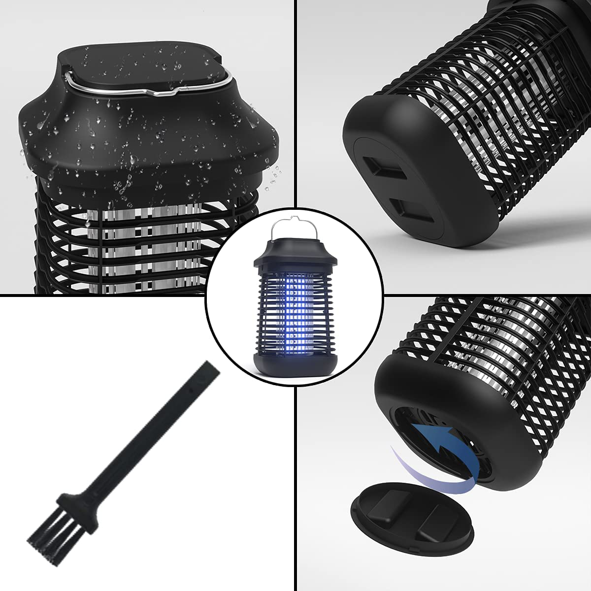 Rynx | Bug Zapper Outdoor/Indoor, 4200v High Performance Waterproof Electronic Mosquito Killer, 15w Uva Mosquito Lamp Bulb, Fly Traps Patio Insect Killer, Trap Killer For Home, Kitchen, Backyard, Camping