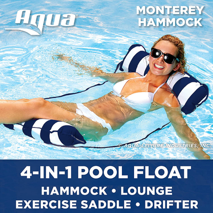 Rynx | Aqua LEISURE Mosaic 3-in-1 Pool Lounge Chair with Length Adjustment, Multi-use Inflatable (Chair, Drift, Lounge) Pool Floater, Green Mosaic (AZL17010MG)