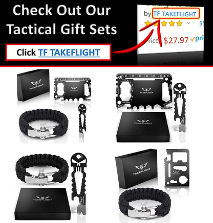 Rynx | TAKEFLIGHT Tactical Pen Survival Gear – Aviation Grade Aluminum LED Tactical Flashlight Multitool – Sturdy, Lightweight EDC Pen Survival Tool – Glass Breaker, Corkscrew, Screwdriver, Gift Box