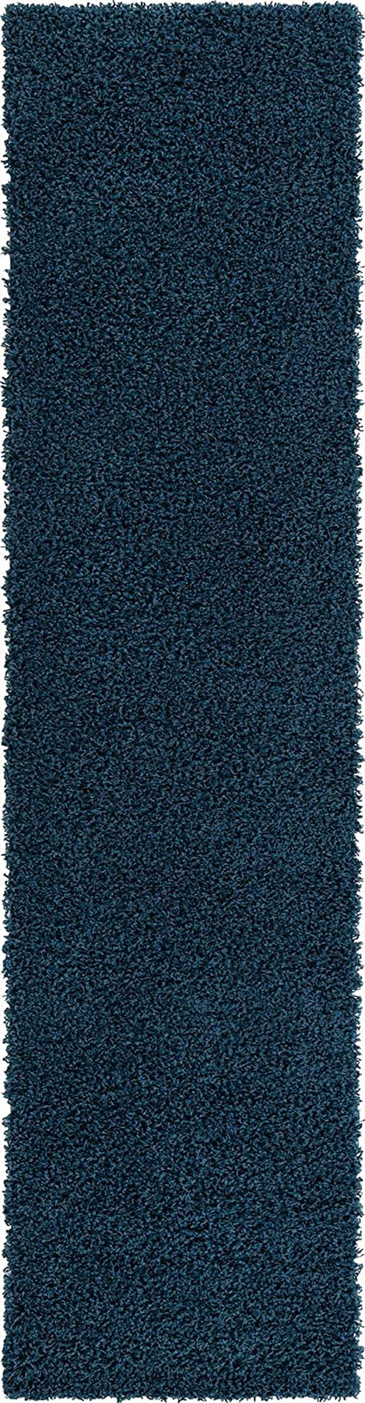 Rynx | Unique Loom Solo Solid Shag Collection Area Modern Plush Carpet Lush & Soft, 2' 6 x 10' 0, Navy Blue