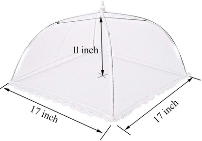 Rynx | Simply Genius (6 pack) Large and Tall 17x17 Pop-Up Mesh Food Covers Tent Umbrella for Outdoors, Screen Tents, Parties Picnics, BBQs, Reusable and Collapsible