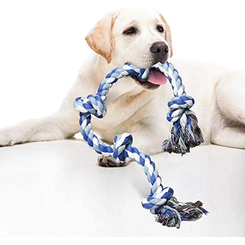 Rynx | 12 Pack Dog Toys for Large Dogs - Aggressive Chewers, 100% Cotton for Teeth Cleaning