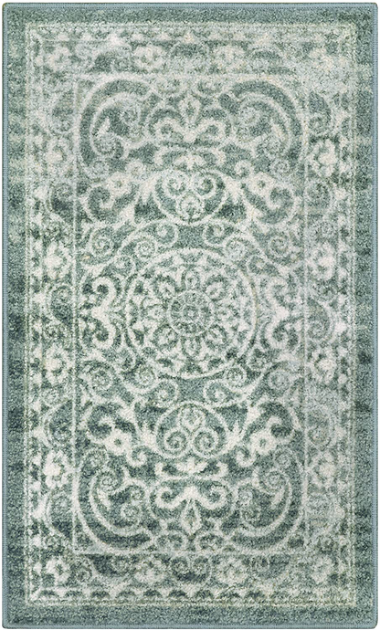 Rynx | Maples Rugs Pelham Vintage Kitchen Rugs Non-Slip Washable Area Rug [Made In Usa], 1'8 X 2'10, Light Spa